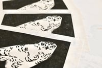 Image 3 of Snowy Owl ✦ Linocut Print