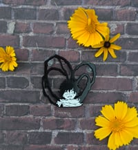 Broken Heart Black Dyed Metal