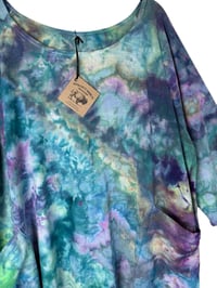 Image 6 of 1XL Cotton Woven Forager Top in Mermaid Watercolor Ice Dye