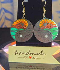 Image 5 of Handcrafted Resin Ying Yang Earrings 