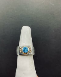 Image 4 of London blue topaz ring with silver and gold 