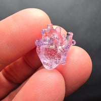 Image 3 of "PINK AND BUBBLY" MINIATURE ANATOMICAL HEART PENDANT