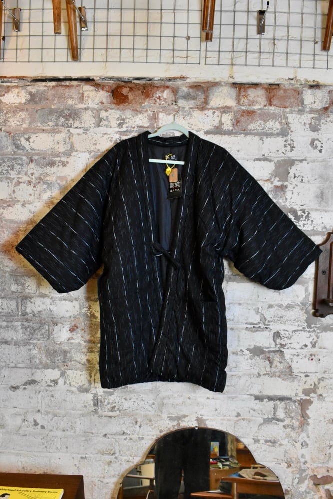 Image of Japanese Quilted Navy Kimono