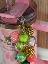 Image 4 of Ibiza Sunset Green & Pink Tumbler Straw Bauble