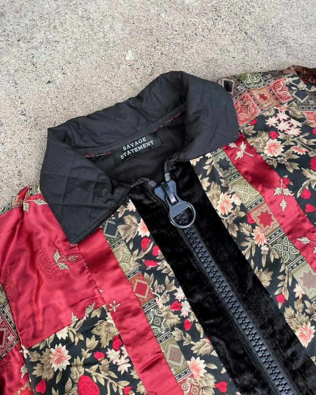 Red Velvet Quilt Jacket