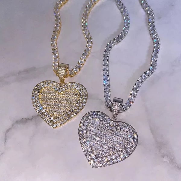 Image of Iced Out Heart Pendant 