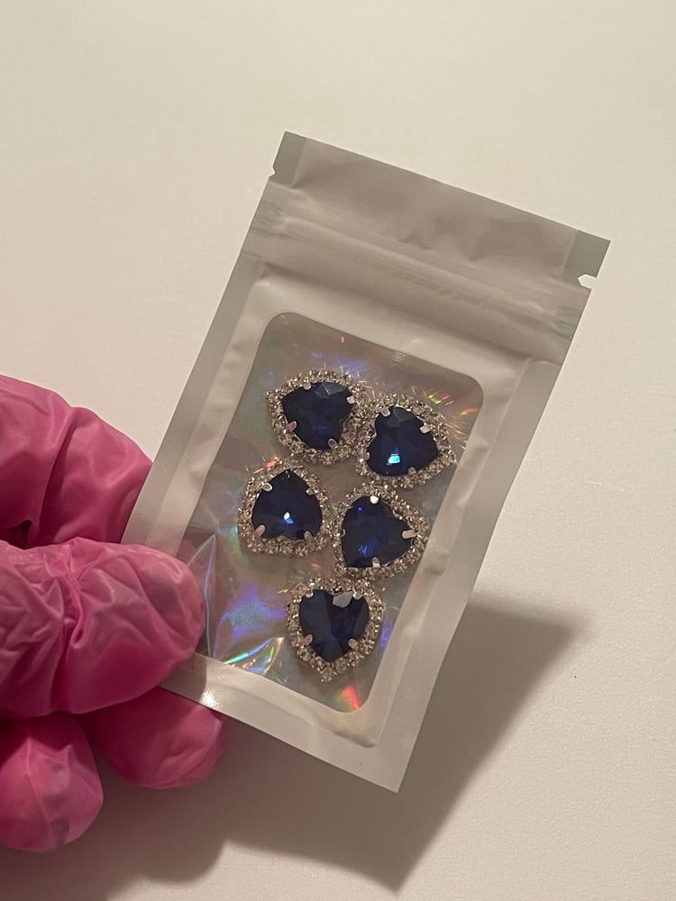 Image of ROYAL BLUE BLING HEARTS