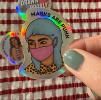 Image 1 of Masks are punk sticker 