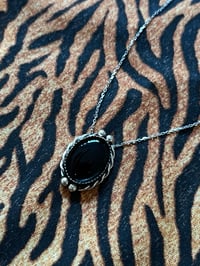 Image 2 of Ring oder Kette aus Sterlingsilber mit schwarzem Onyx 