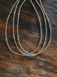 Image 2 of 18” Round & Saucer Sterling Silver Pearls 