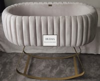 Rocking Legs Beautiful Panelled Upholstery Baby Bassinet Crib Cot  
