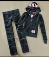 Dark Grey Velour Pink Set