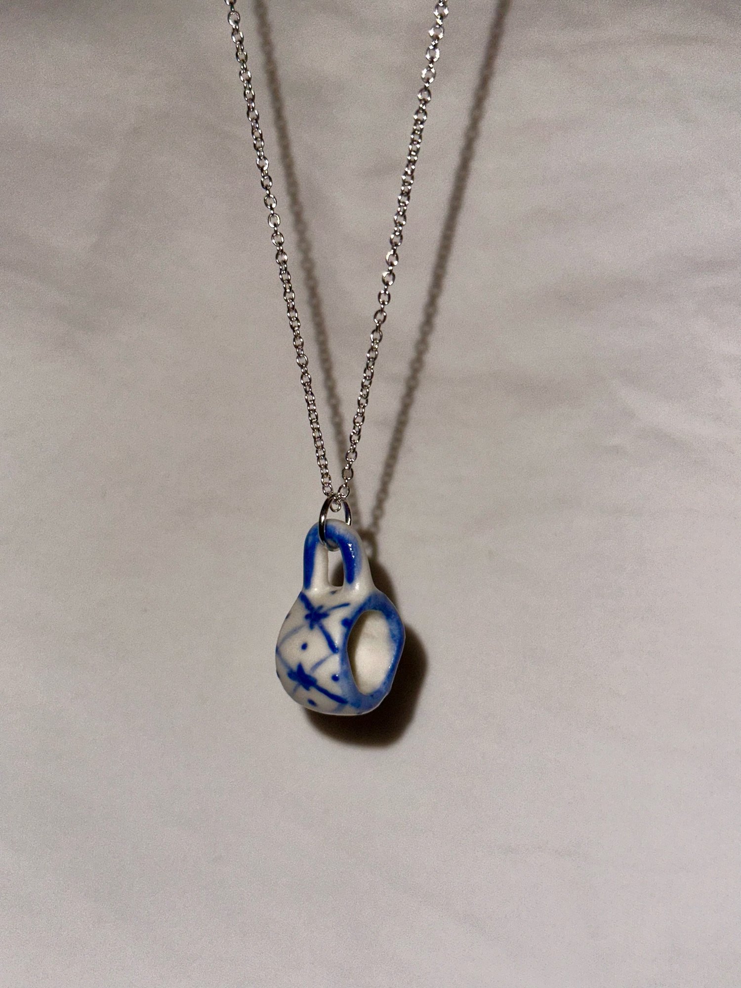 Image of Tile tea cup necklace