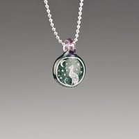 Image 2 of Mini Silver Dichro: Leprechaun Amethyst