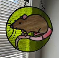 Image 3 of Stained glass little rat suncatcher