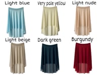 Image 5 of High Low mesh solid colors pull on skirts.(1)