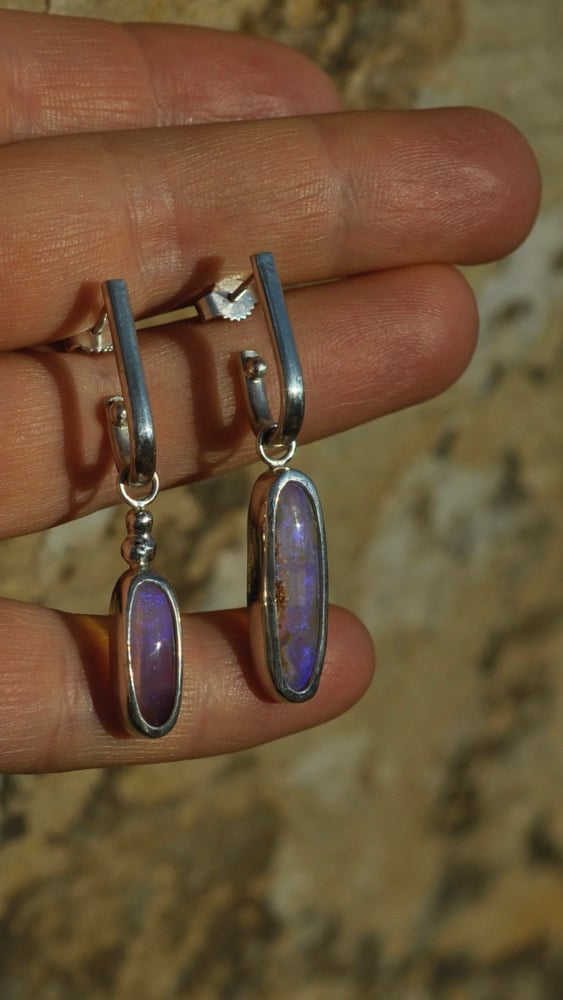 Image of Pipe Opal Hoops 