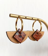 Image 4 of Boucles d'oreilles modulables Chloé cuir précieux