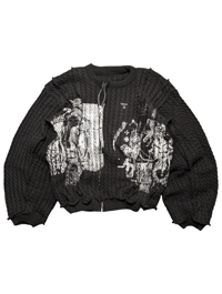 Image 1 of KNIT ZIP CARDIGAN