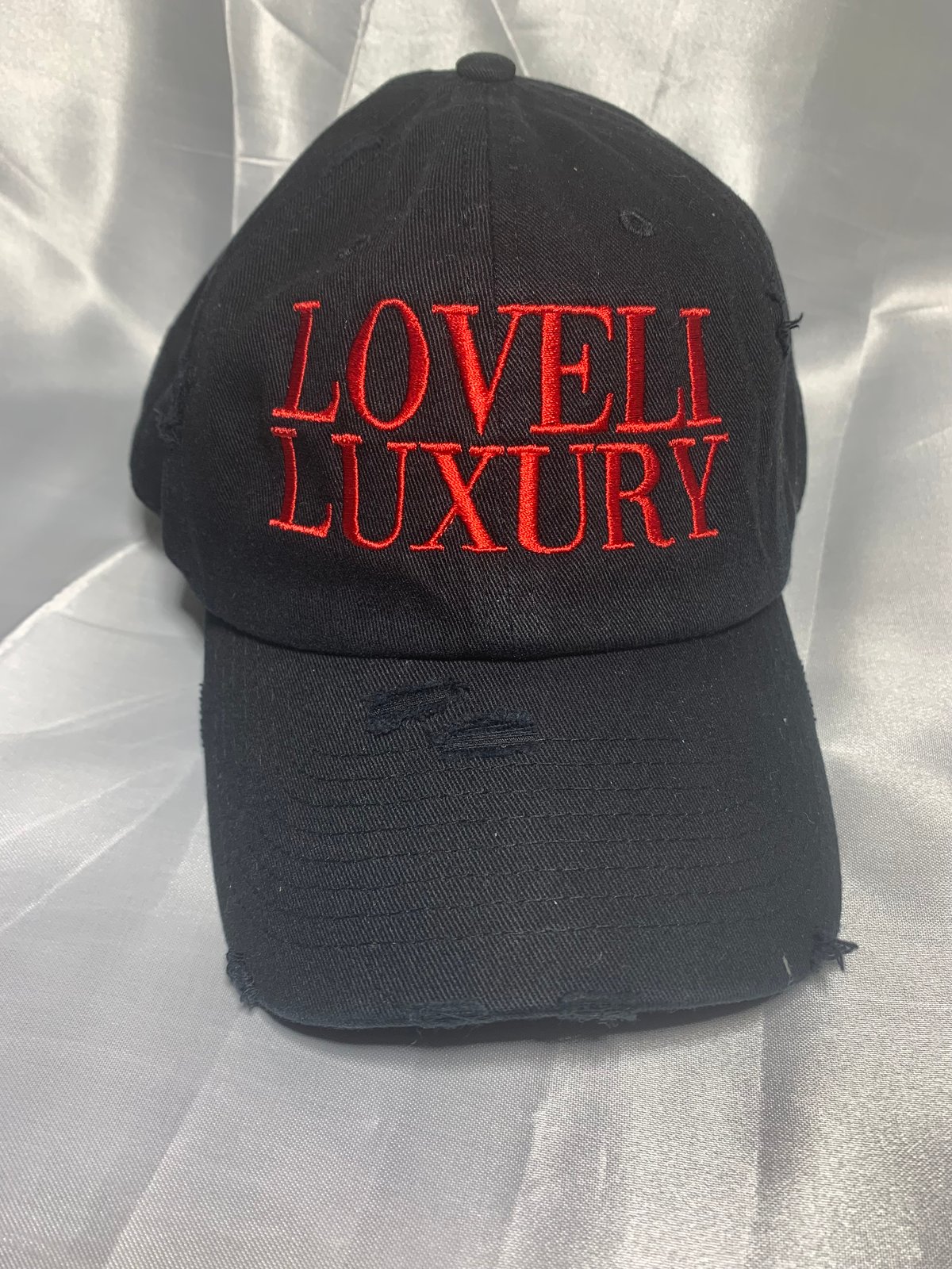 black and red dad hat