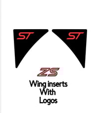 Image 3 of X2 Ford Fiesta ST Mk7/7.5 front wing insert stickers with extra logos