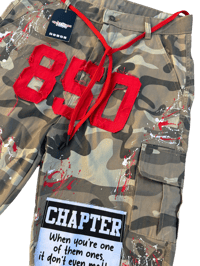 Image 3 of CHOYCE The Brand “Bloodline” Camo Shorts Red 