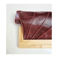 Image 3 of Burgundy Leather & Timber Clutch