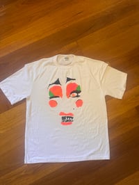 Image 2 of Grumble Face on White T Shirt (size 26 chest 120cm) 1970s tight style