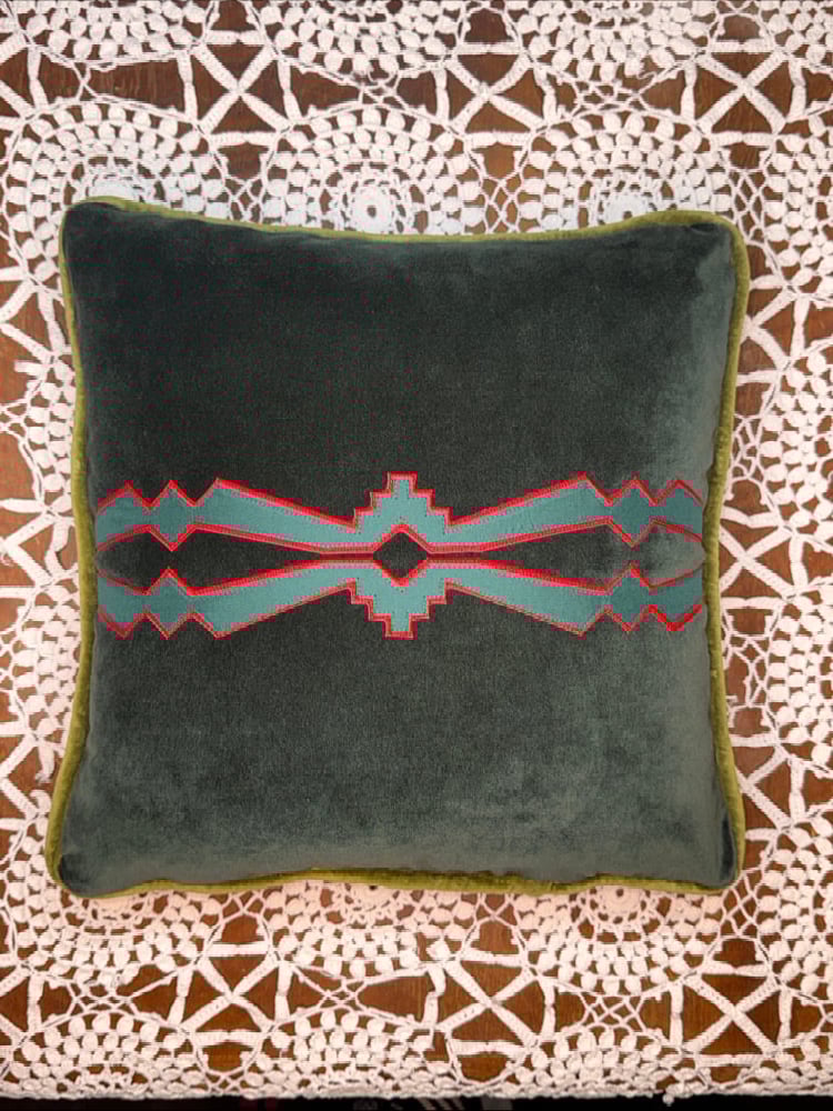 Christmas Ribbonwork Pillow 16x16