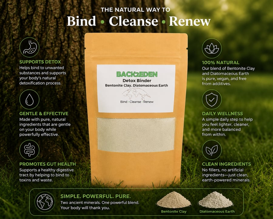 Detox Binder Powder: Bentonite Clay & Diatomaceous Earth