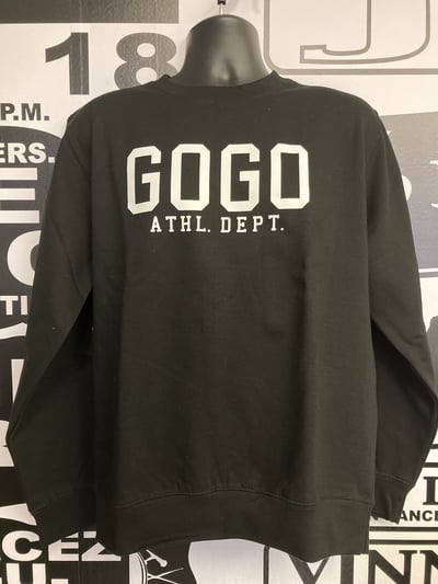 Image of GOGO Athl. Dept. Black Crewneck Sweatshirt