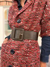 DARK ORANGE TWEED COAT KAFTAN