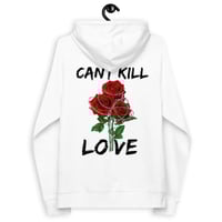 Image 1 of Kill Love #BloodyTies Unisex eco raglan hoodie w/ Embroidery