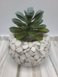 Image 3 of Handmade Resin Bowl with Howlite Crystals | Planter | Candle Holder - 3 Sizes
