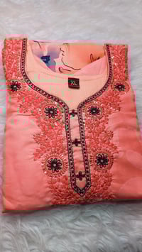 Image 5 of KSV810142-3Pcs Soft Maslin Flower Print Kurtha Set