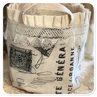 Image 5 of Vintage style French Script bucket tote bag
