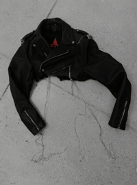 Image 1 of R CRYSTAL CHAIN BIKER JACKET