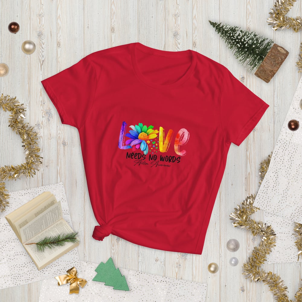 Image of Love NeeDs No wORDS” Autism awereness / Women's short sleeve t-shirt