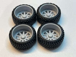 24” off road wheels w stretch wall tires