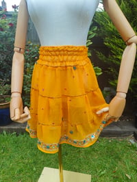 Image 1 of Boho sari beach skirt - Yellow