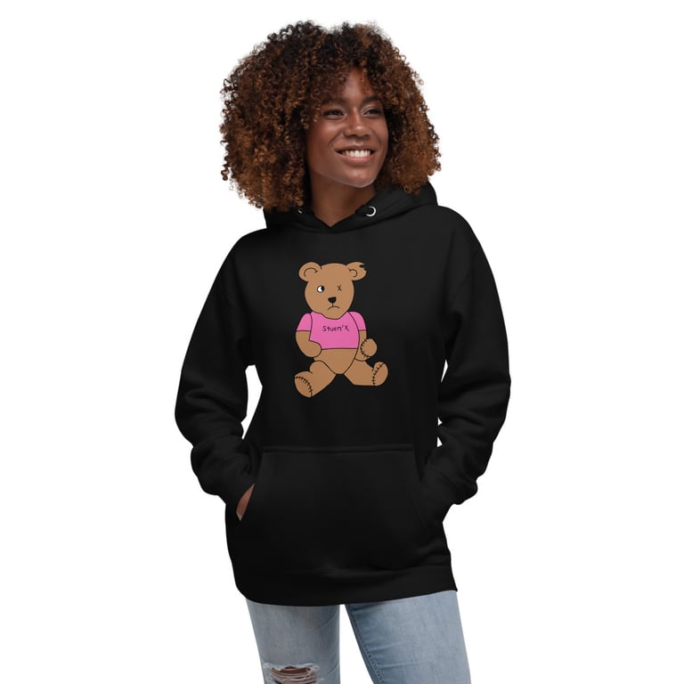 Benny Wearing Pink Unisex Hoodie Image 3