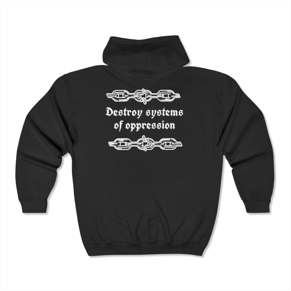 Image of Destroy Systems Zip-up Black Hoodie