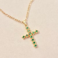 Image 1 of Green Star Cross Necklace 