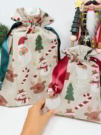 Image 2 of Le Pochon-Cadeau doublé toile de coton Christmas Dream