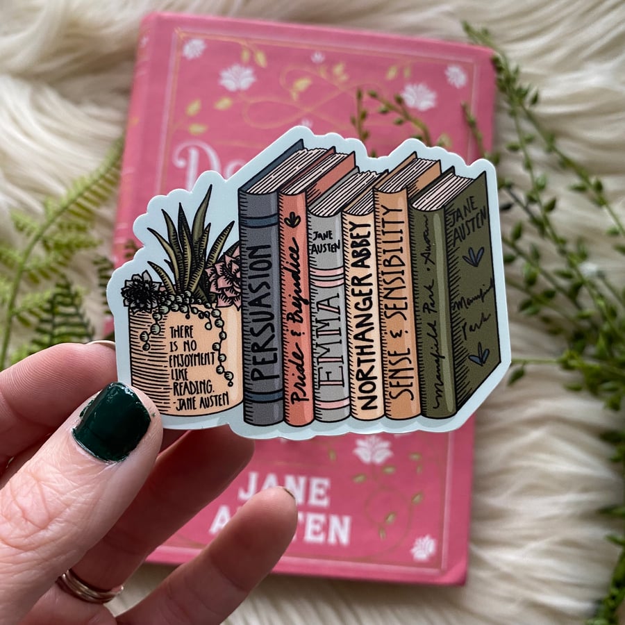 Image of Jane Austen Book Collection Vinyl Sticker