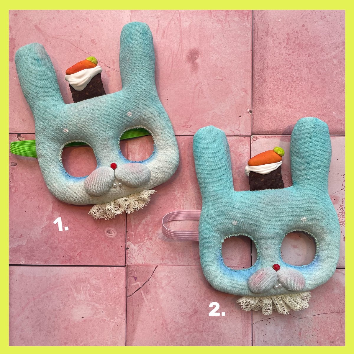 Image of Classic Bunny Mask with Carrot Cake on Top