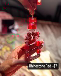 Image 2 of Phone Chains (16mm/20mm beads) - Red (Rhinestone)