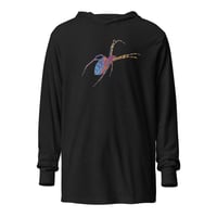 Image 1 of Long Sleeve Hoodie Tee - Spider Rainbow Glow