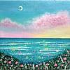 Cotton cloud’s acrylic on wood panel