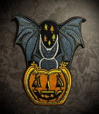 Image 1 of Pumpkin Bat Iron On Patch